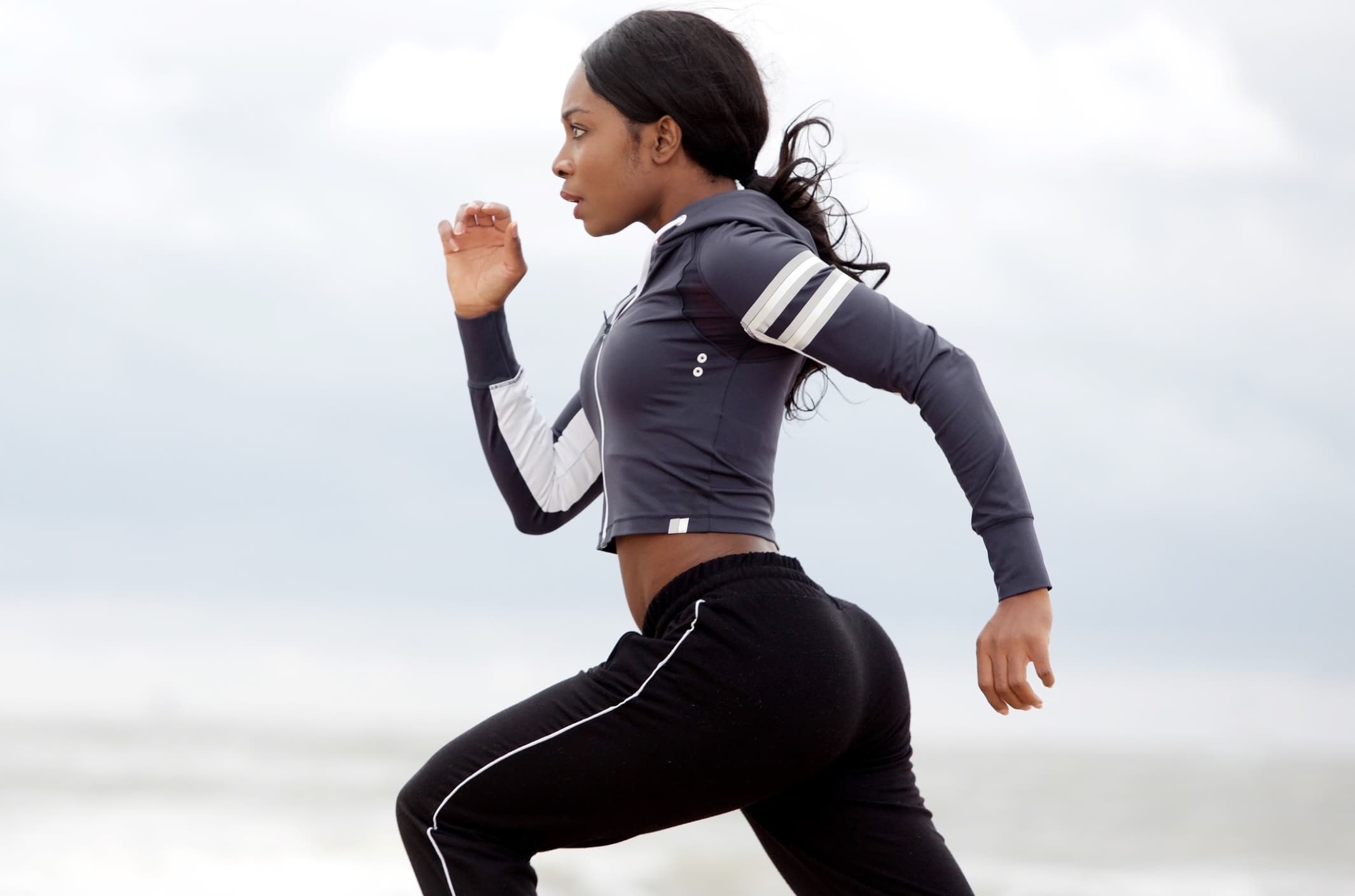 Black woman running